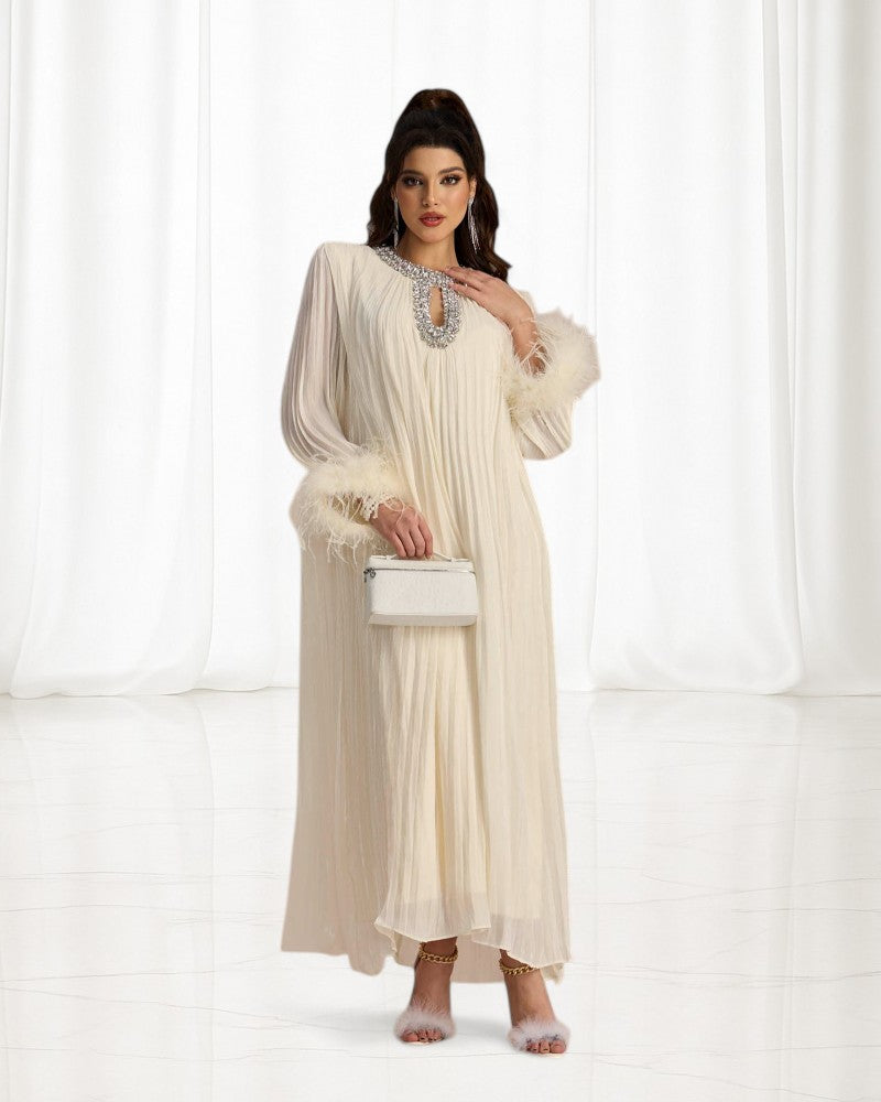 VARELLA | CRYSTAL NECKLINE DRESS