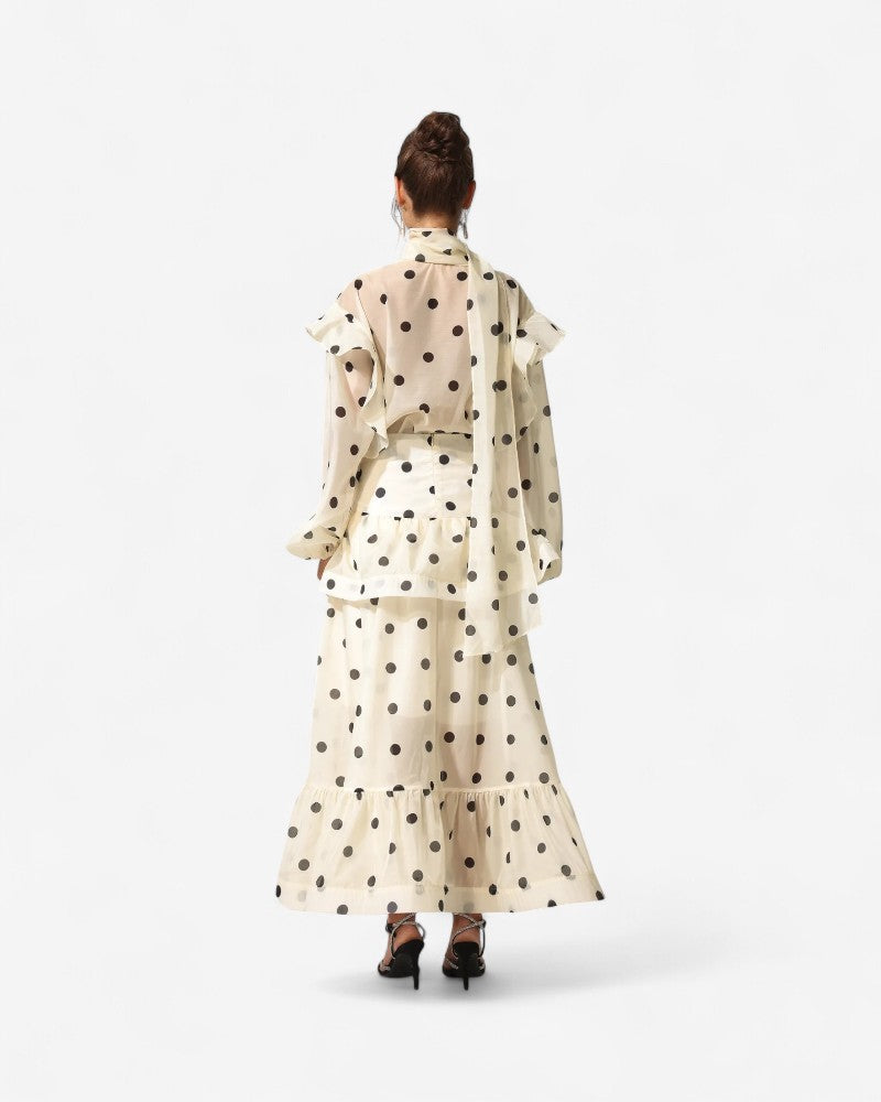 MARNEA | DOTSY BLOUSE & SKIRT SET