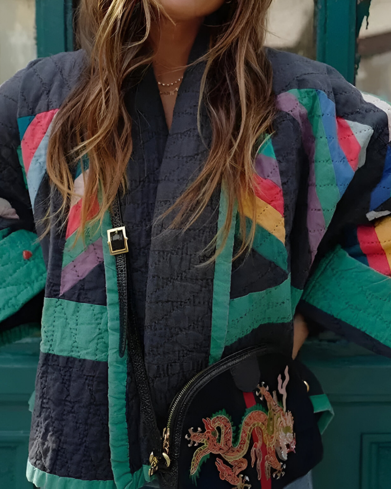 SERENITY | MULTICOLOR STRIPED KIMONO JACKET