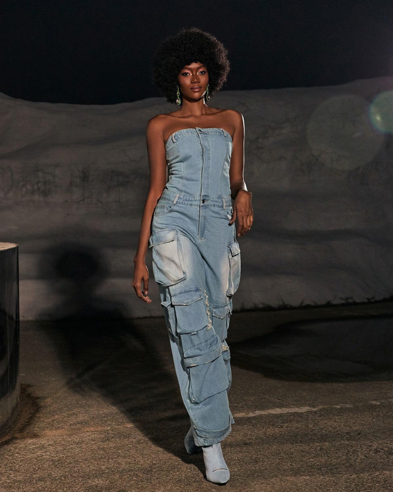 EDENNE | STRAPLESS POCKET DENIM