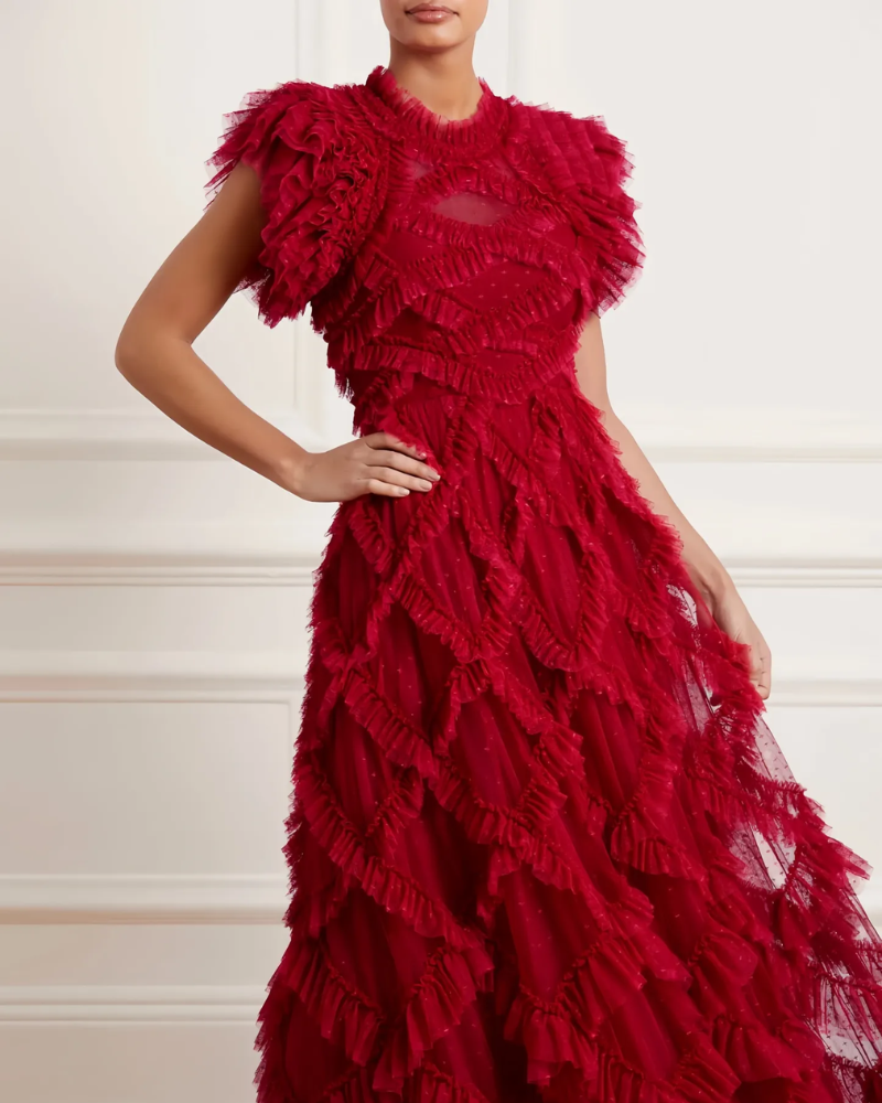 AVENELLE | ROBE À VOLANTS À SUPERPOSITION DE PÉTALES