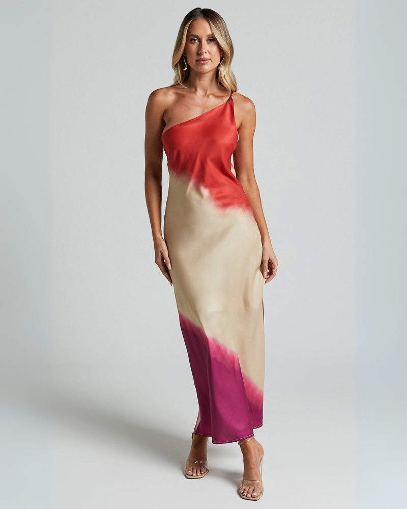 VINELLY | TIE-DYE SATIN DRESS