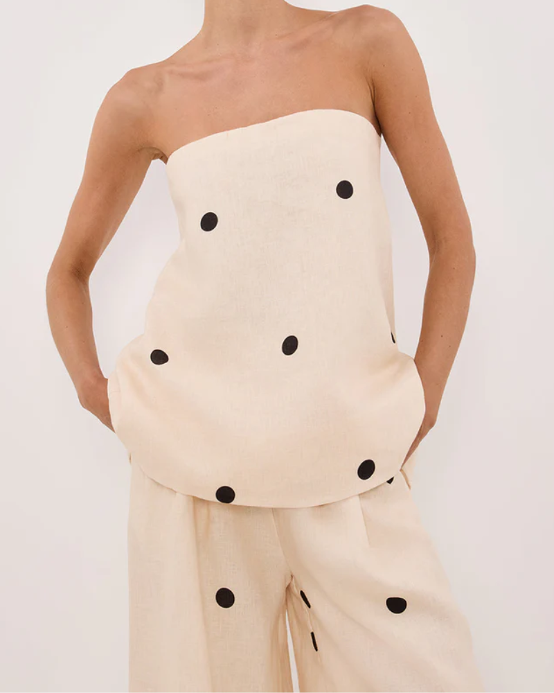 ELIA | POLKADOT STRAPLESS SET