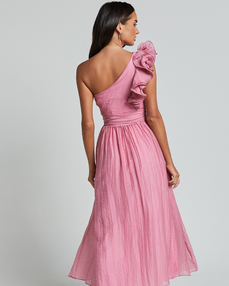 SOLENZA | ROBE MIDI À BORDS ONDULÉS