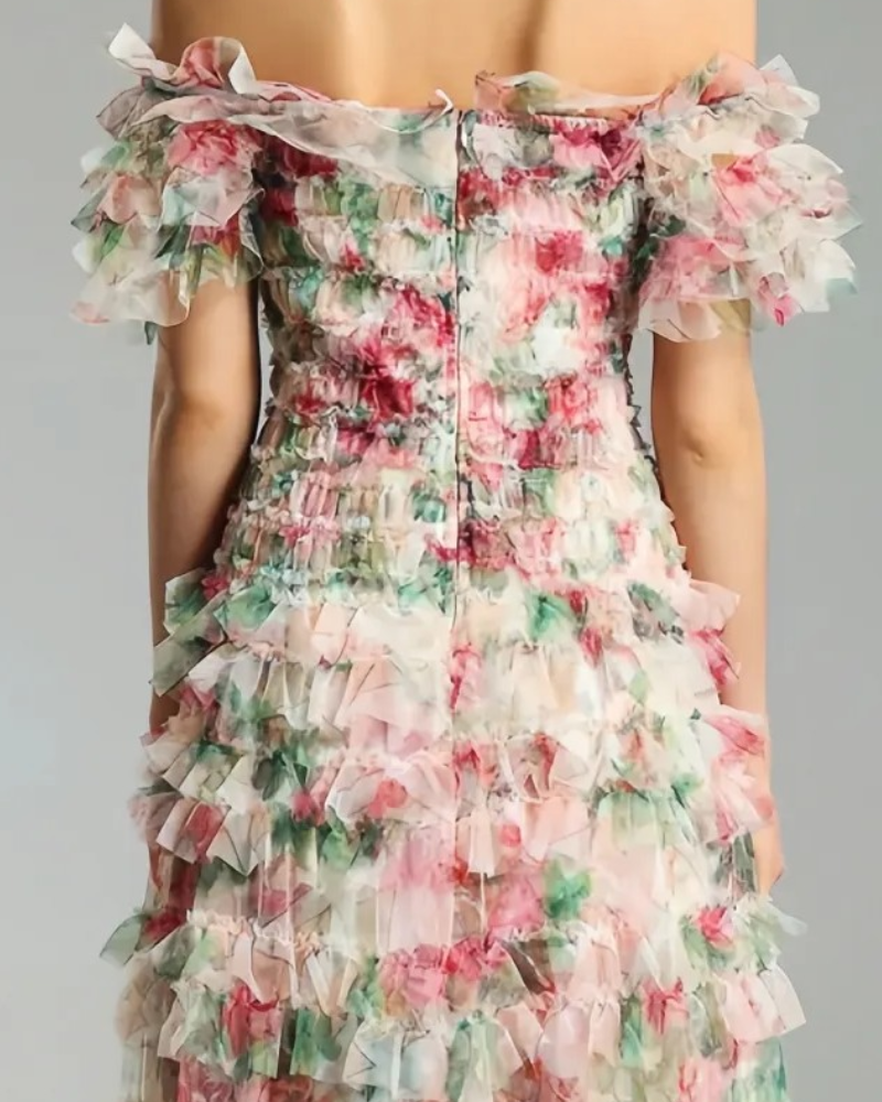 AMELINDA FLEUR | OFF-SHOULDER TIERED DRESS