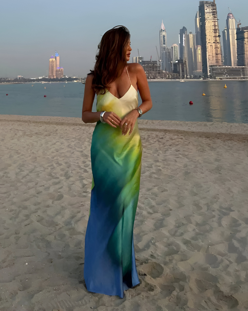 SERENYA | ROBE TIE-DYE DEEP SEA