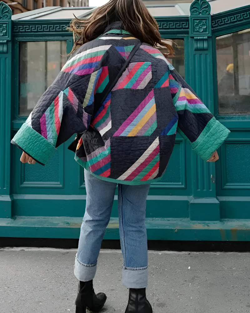 SERENITY | MULTICOLOR STRIPED KIMONO JACKET