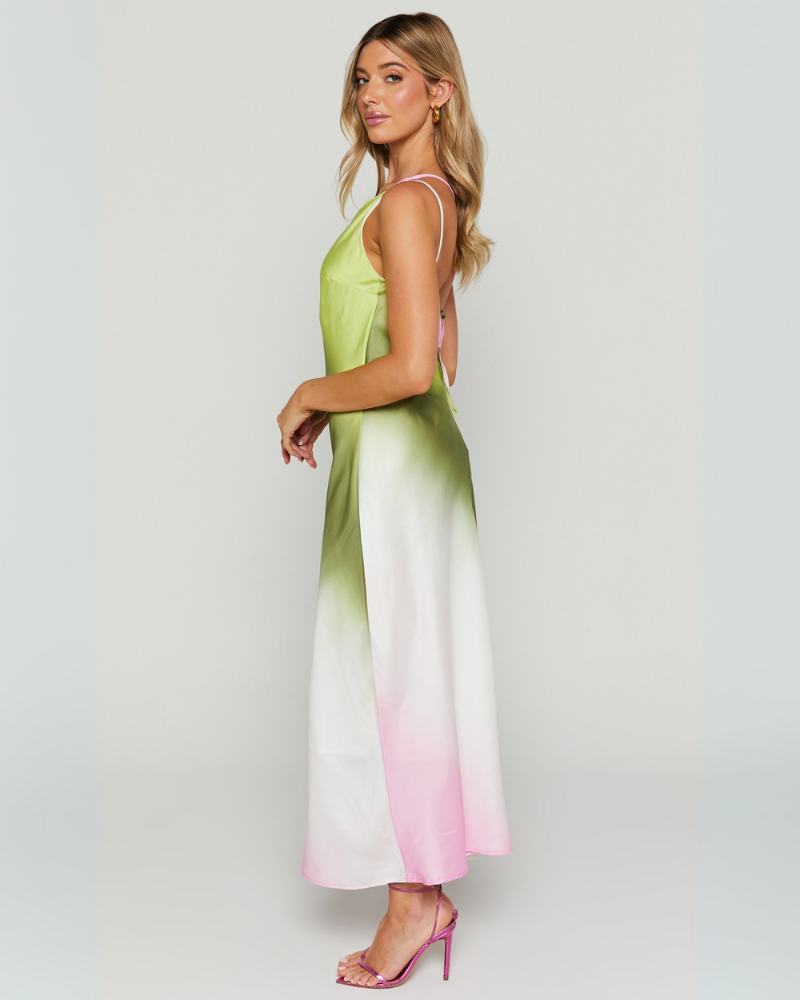 VIANELLA | ROBE EN SATIN TIE-DYE