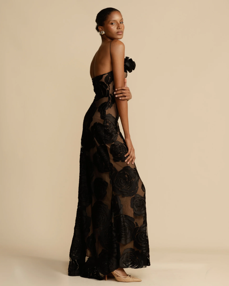 SOLAYA | ROBE JACQUARD ROSE