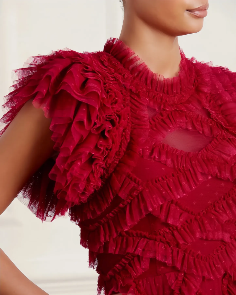 AVENELLE | ROBE À VOLANTS À SUPERPOSITION DE PÉTALES