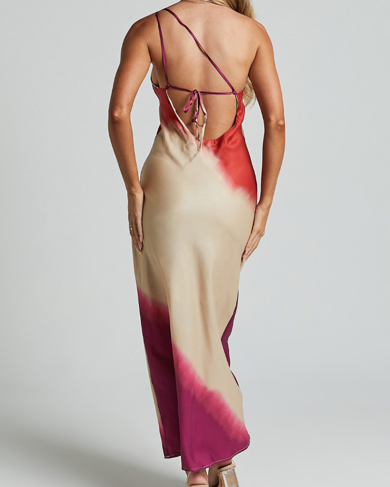 VINELLY | TIE-DYE SATIN DRESS