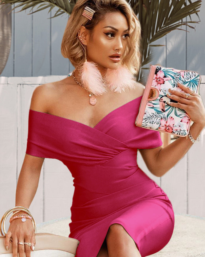 ROSÉLIA | OFF-SHOULDER BANDAGE DRESS