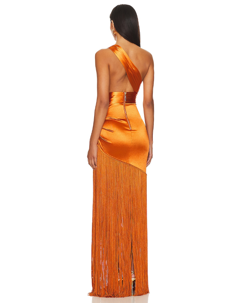 LUNARA | ROBE À POMPON ASYMÉTRIQUE