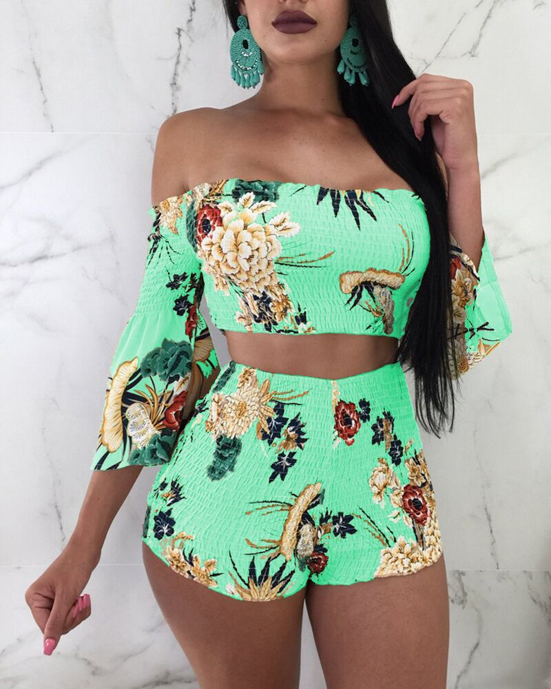 VELVETIA | OFF-SHOULDER FLORAL SET