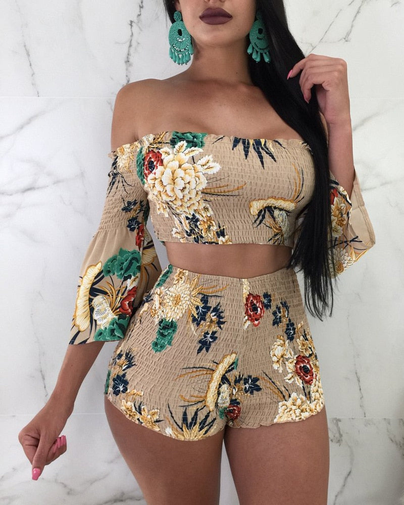 VELVETIA | OFF-SHOULDER FLORAL SET