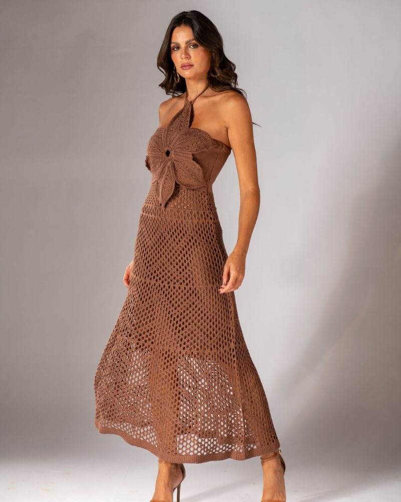 AZZURINA | CROCHET BLOOM HALTER DRESS