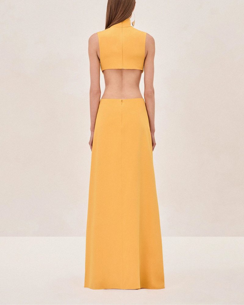 VIVELEI | METALLIC WAIST PANEL DRESS