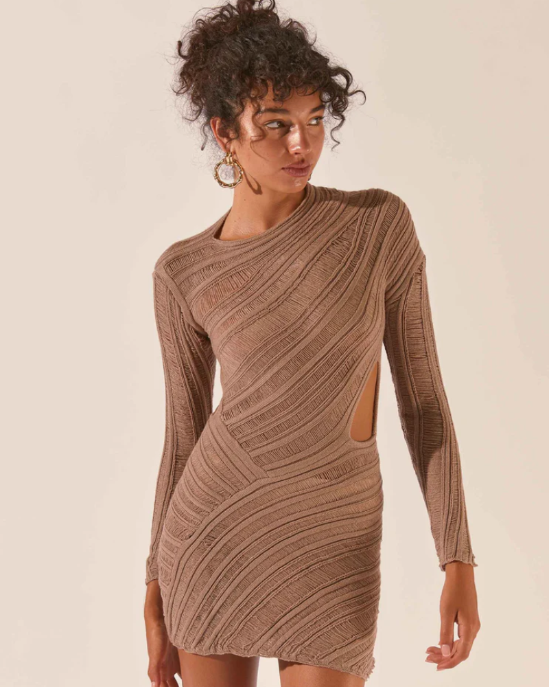 LYNAÉ | TEXTURED CUT-OUT DRESS