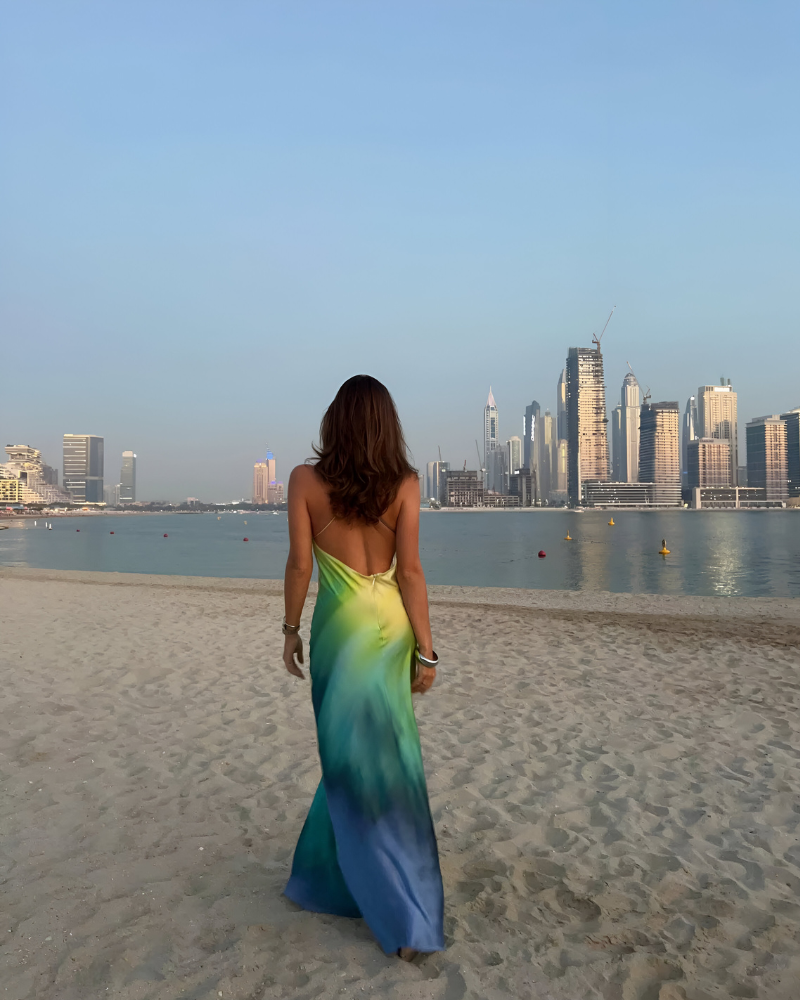 SERENYA | ROBE TIE-DYE DEEP SEA