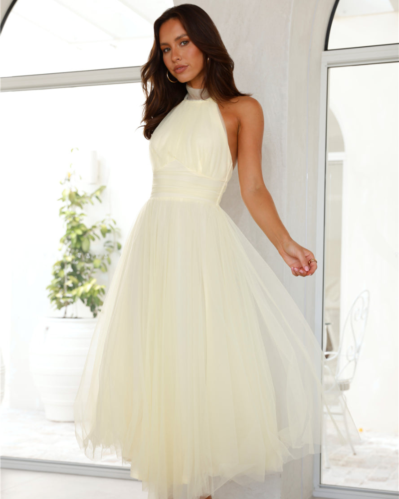 LOVENAIRE | TULLE HALTER DRESS