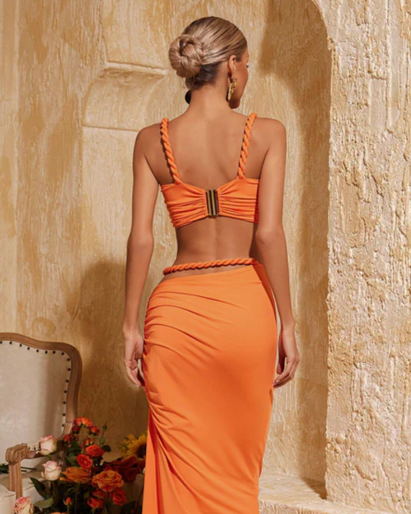 XINIA | SPAGHETTI RUCHED SKIRT SET