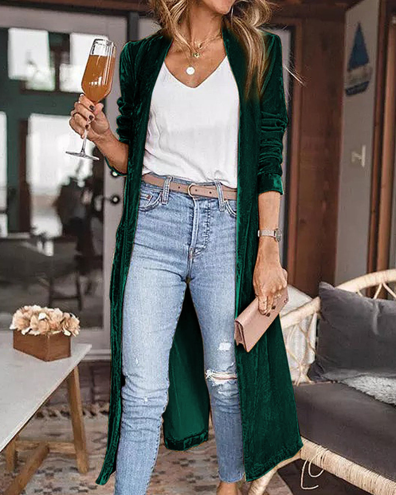 VELVERA | VELVET LONG CARDIGAN