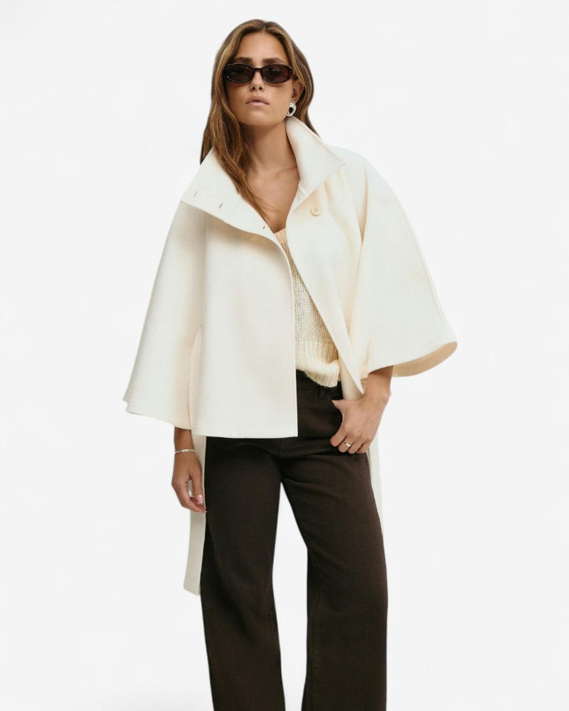 VALRENE | VESTE CAPE CEINTURÉE