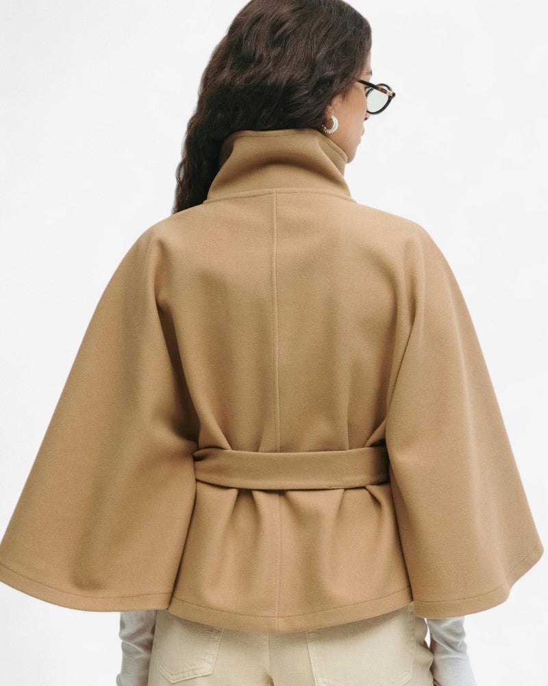 VALRENE | VESTE CAPE CEINTURÉE