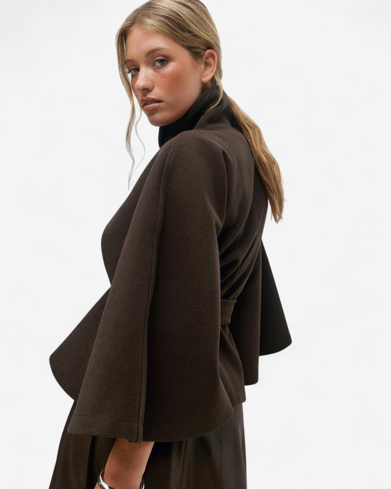 VALRENE | VESTE CAPE CEINTURÉE