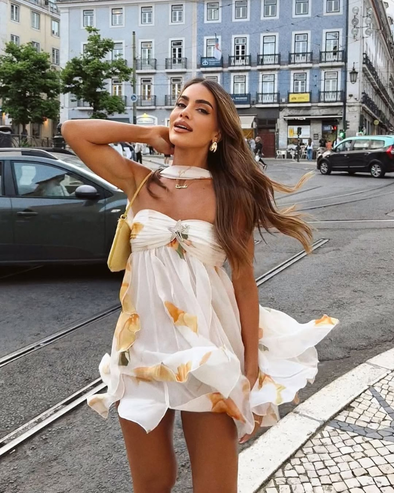 CELVINA | LAYERED FLORAL DRESS