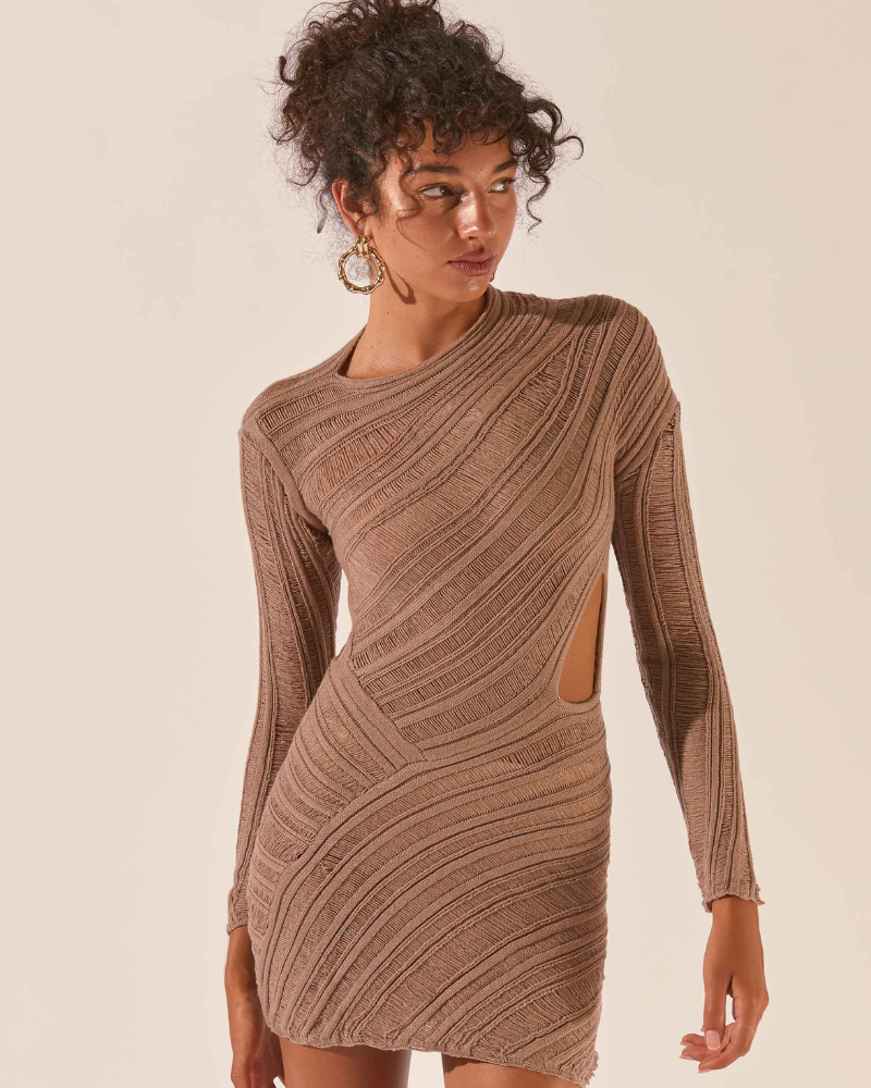 LYNAÉ | TEXTURED CUT-OUT DRESS