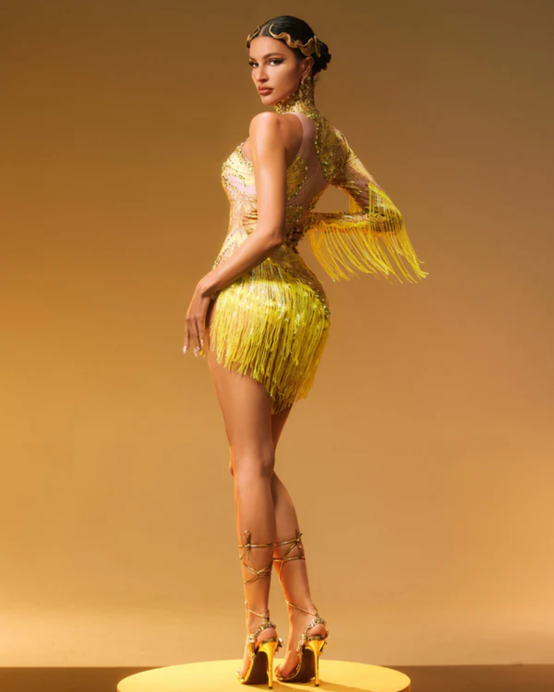 AZURÉA | BODY À FRANGES EN STRASS