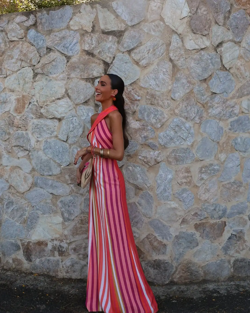 ISANNA | HALTER CROSS-NECK DRESS