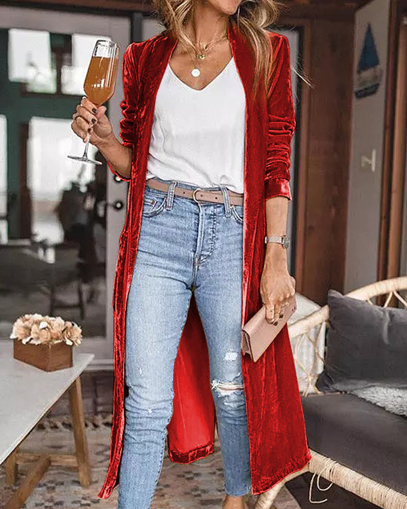 VELVERA | VELVET LONG CARDIGAN