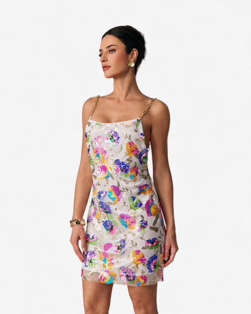 VIRELLA | FLORAL CHAIN STRAP DRESS