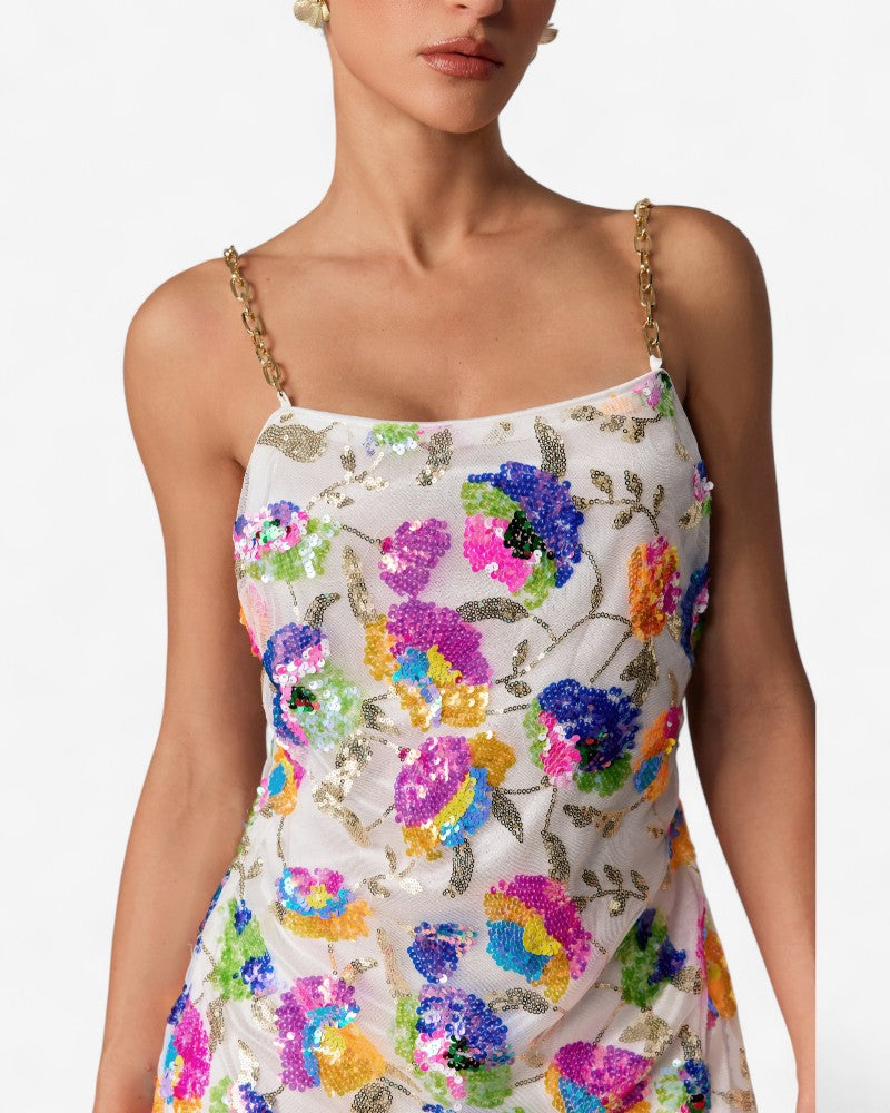 VIRELLA | FLORAL CHAIN STRAP DRESS