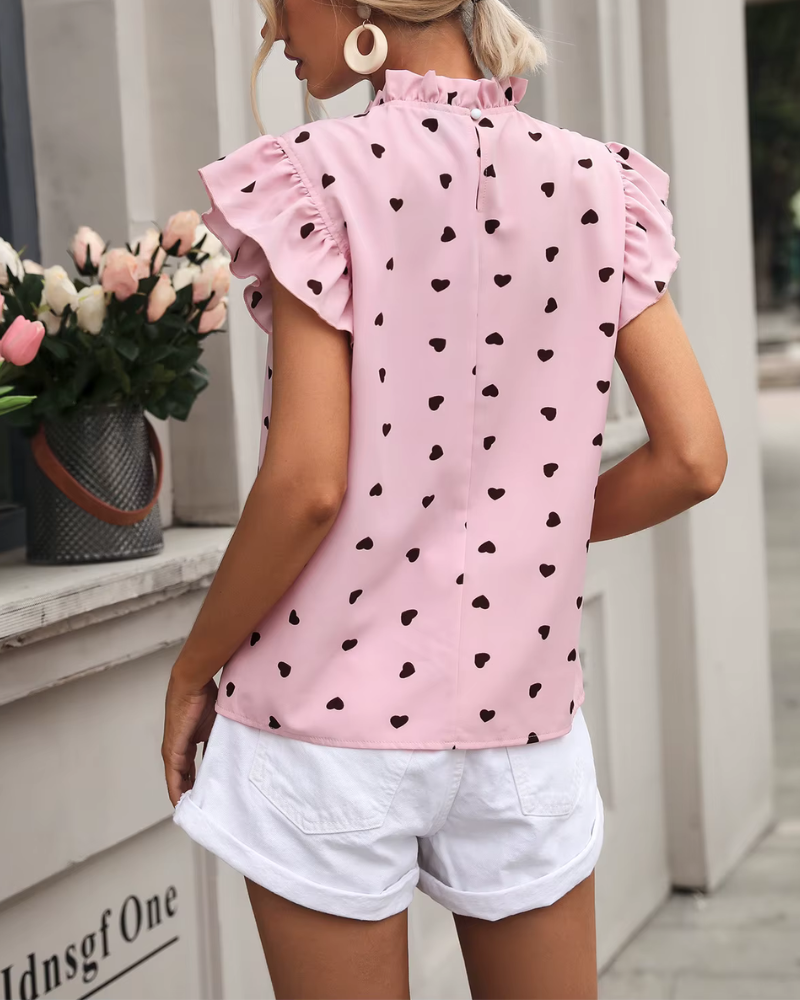 FLORELLE | HEARTY FRILL NECK TOP