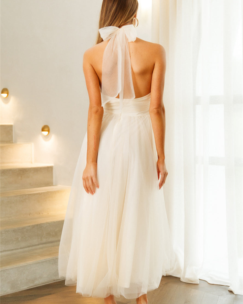 LOVENAIRE | TULLE HALTER DRESS
