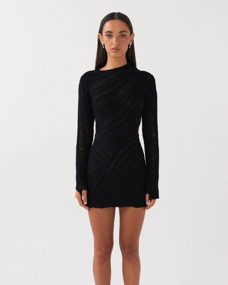 LYNAÉ | TEXTURED CUT-OUT DRESS