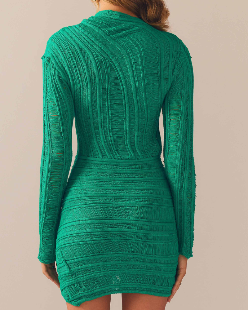LYNAÉ | TEXTURED CUT-OUT DRESS