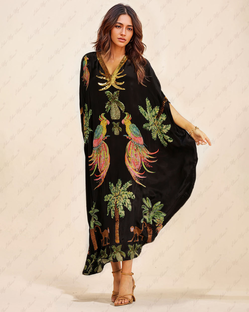 ZAYARA | CAFTAN PERROQUET TROPICAL