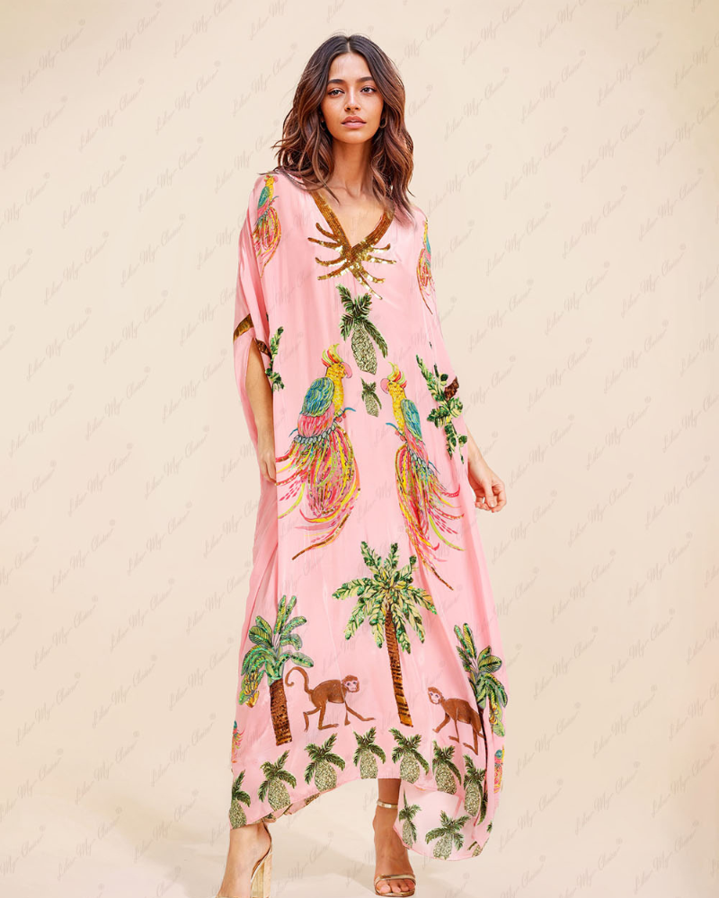 ZAYARA | CAFTAN PERROQUET TROPICAL