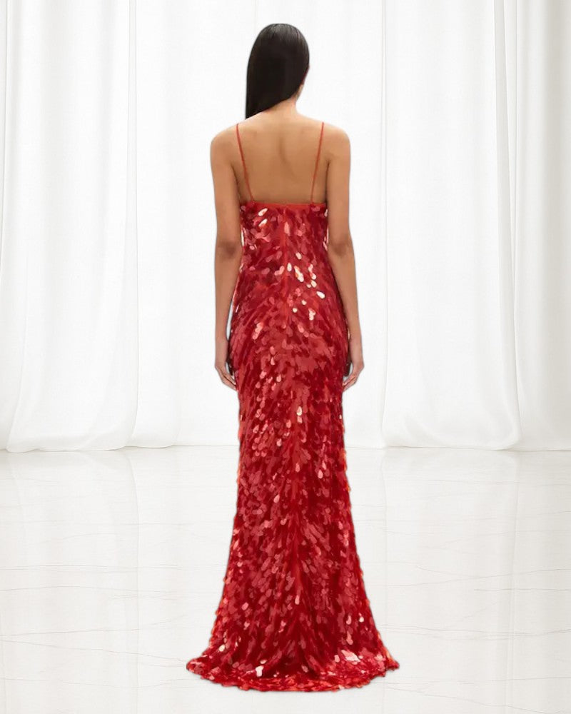 MONTAIA | DEEP V SEQUIN DRESS