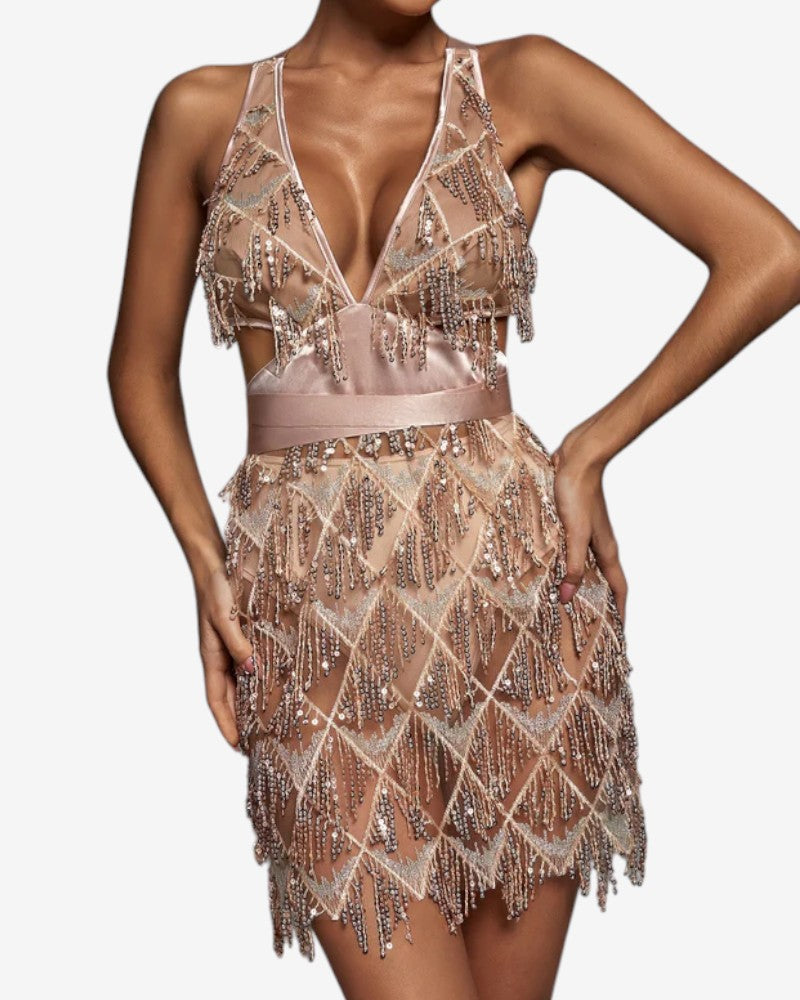 MAREZZA | SEQUIN TULLE DRESS