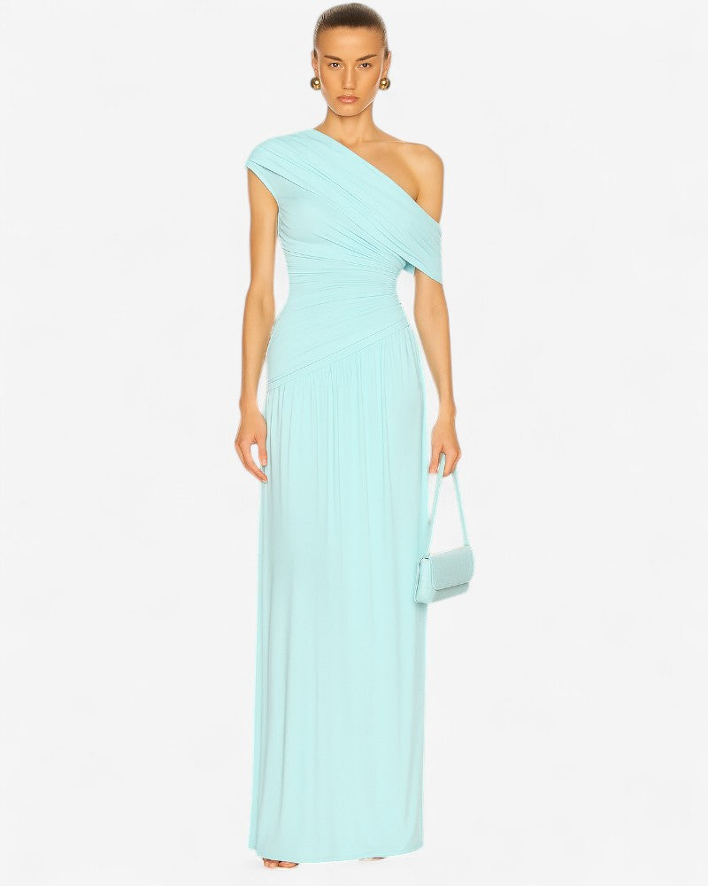 MARELLA | ONE-SHOULDER DRAPE DRESS