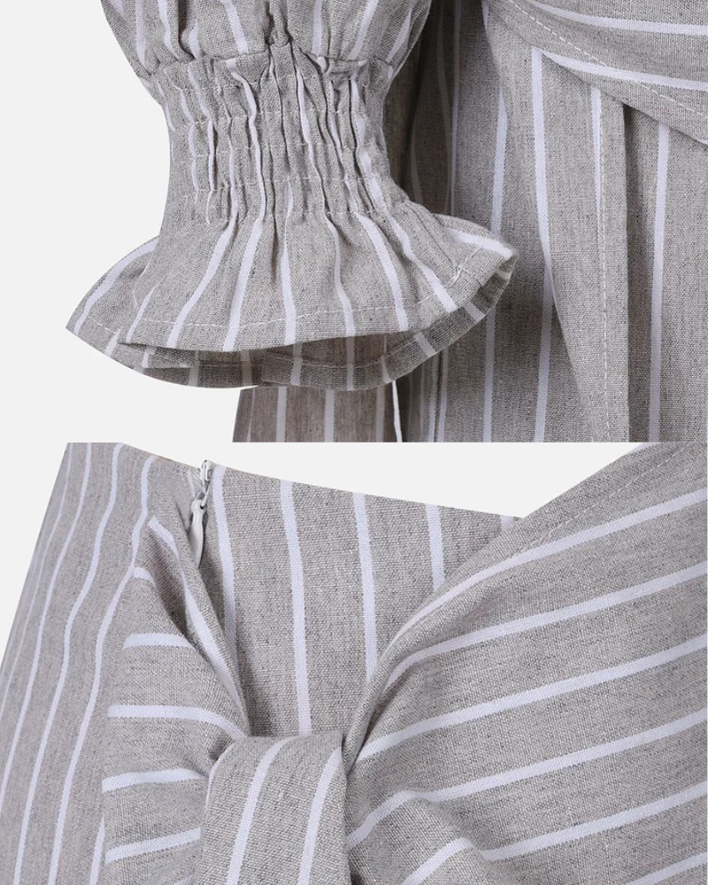 MIREA | STRIPED CROP & KNOTTED SKIRT SET