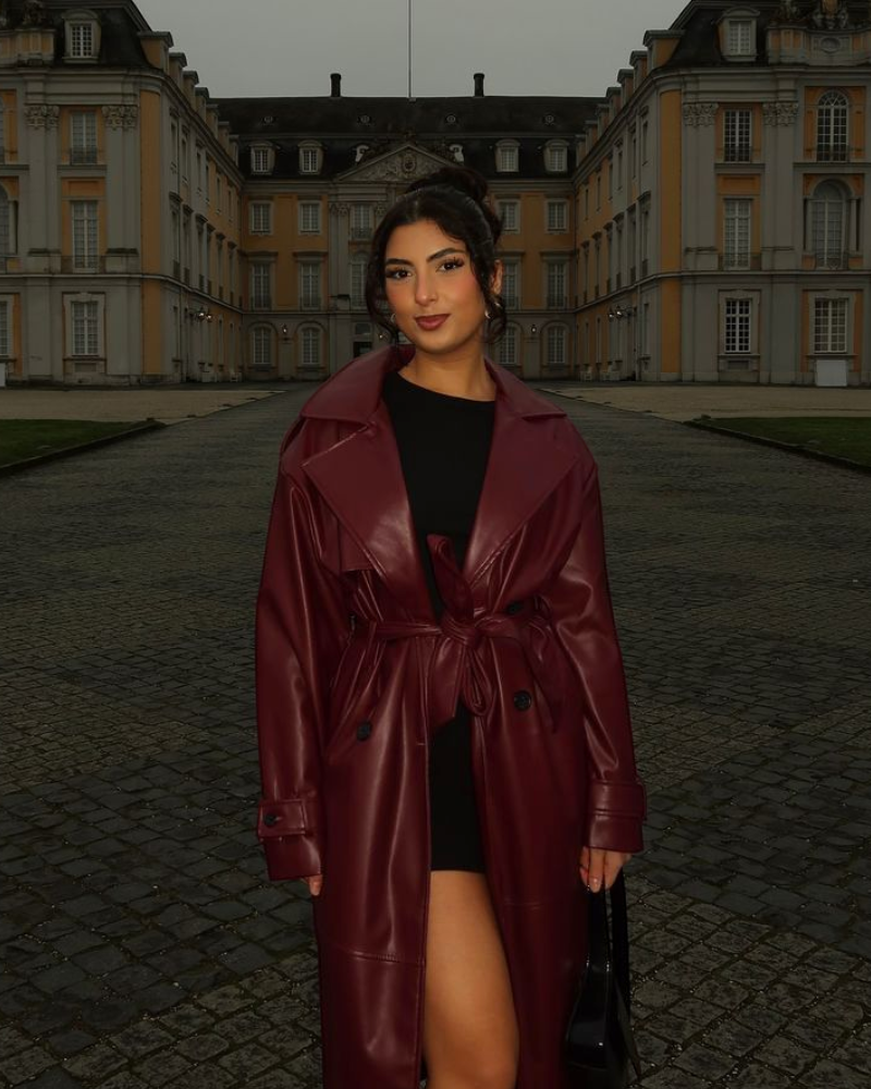 WINEY | BURGUNDY TRENCHCOAT