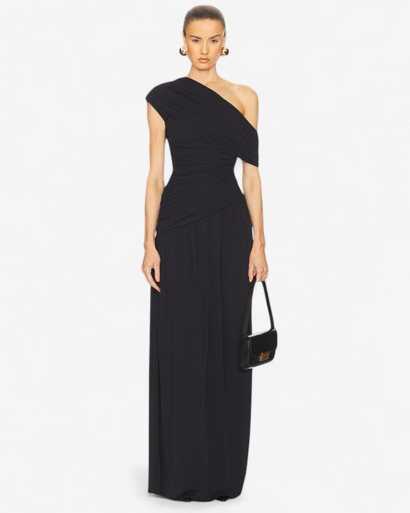 MARELLA | ONE-SHOULDER DRAPE DRESS