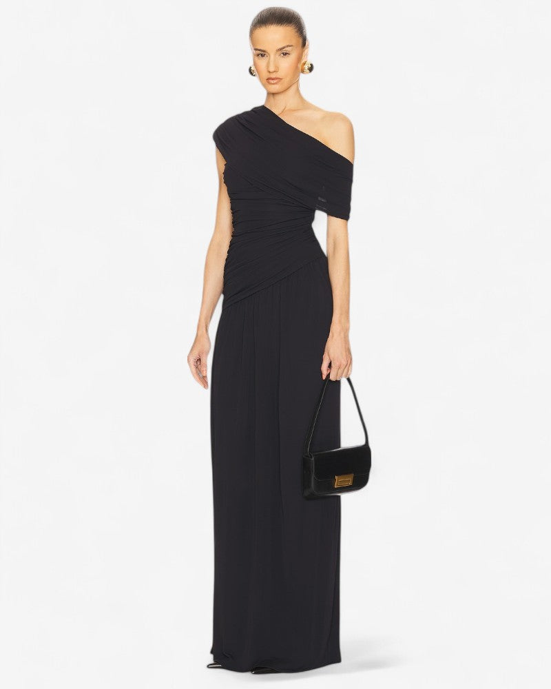 MARELLA | ONE-SHOULDER DRAPE DRESS