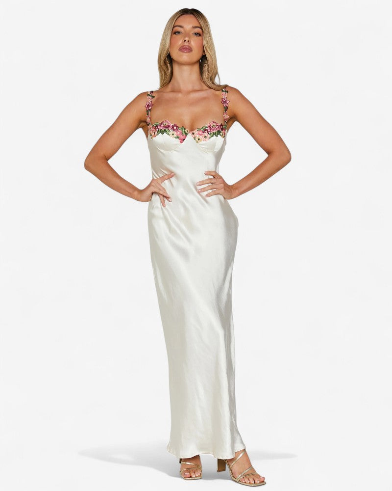 VERALUNE | FLORAL-TRIMMED DRESS